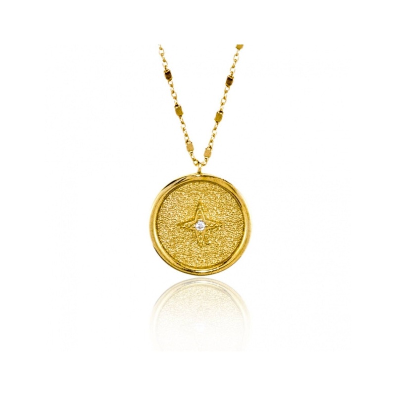 Gregio Symbolic Necklace W/ Cz North Star