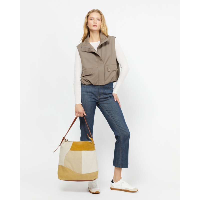 Narcisa bolso hobo con estampado patchwork efecto desgastado