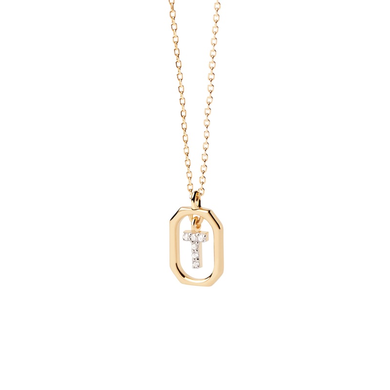 PDPAOLA Mini Letter T Necklace - Gold