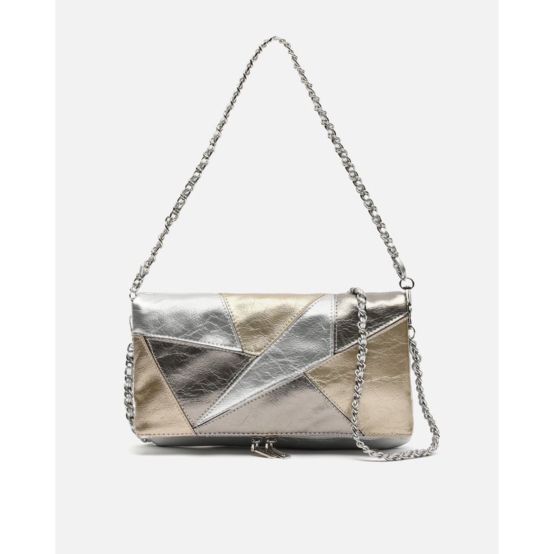 Sora bolso hombro pequeo con doble cadena extrable y acabado metalizado