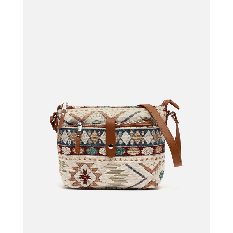 Tiani bandolera pequeo con estampado jacquard y neceser pequeo