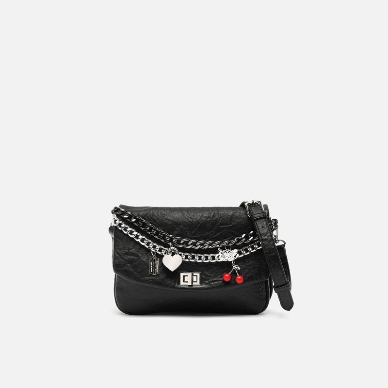 Zoya bolso bandolera con solapa y cadenas decorativas