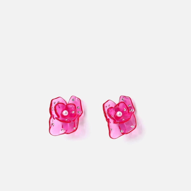 Didane pendientes flor con detalles brillantes