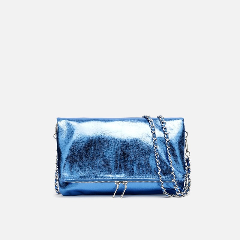 Nagiva bolso bandolera de fiesta con doble correa y acabado metalizado