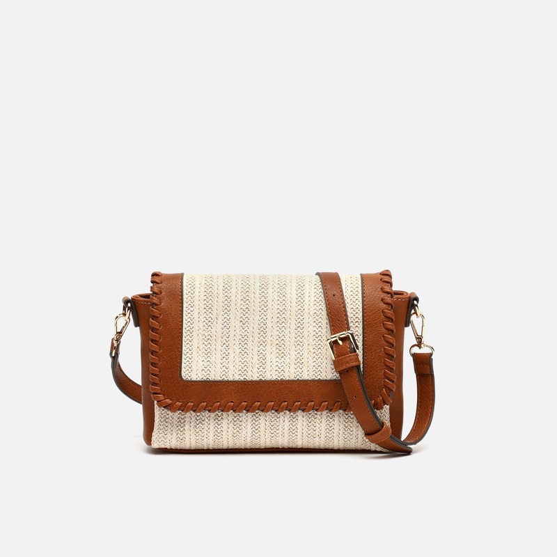 Nika bolso bandolera pequeo efecto rafia