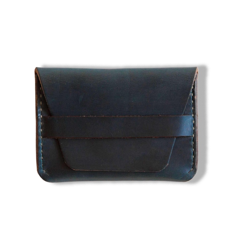 Navy Chromexcel Flap Wallet