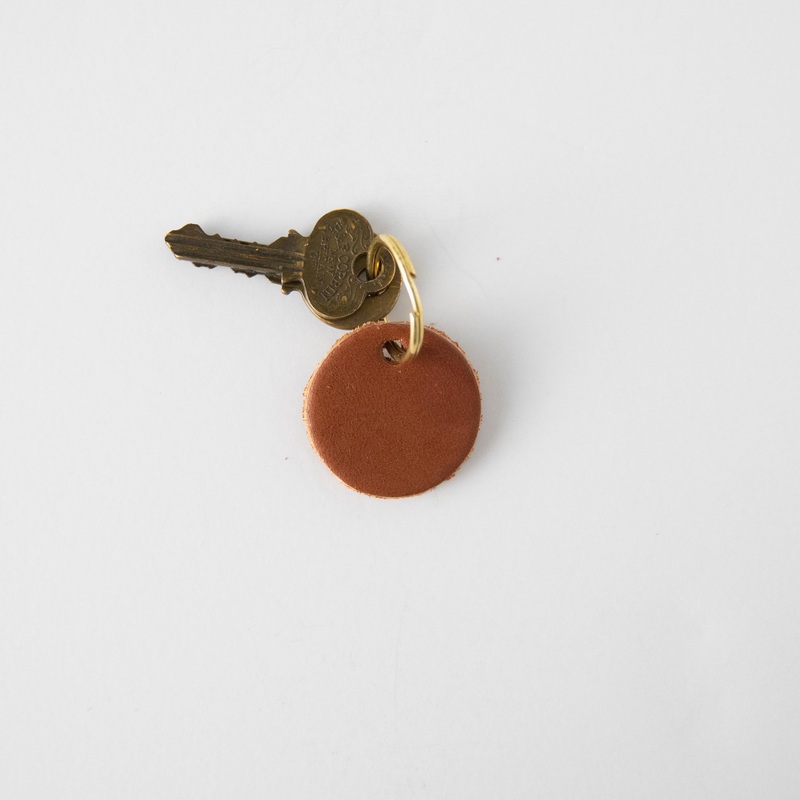 Tan Circle Key Fob