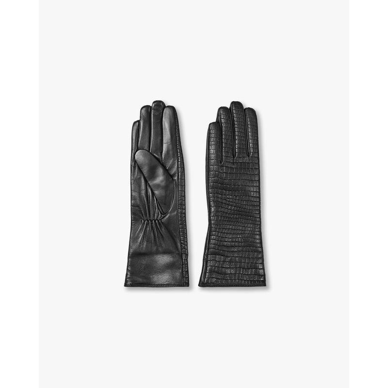Leather Croco Imitation Gloves