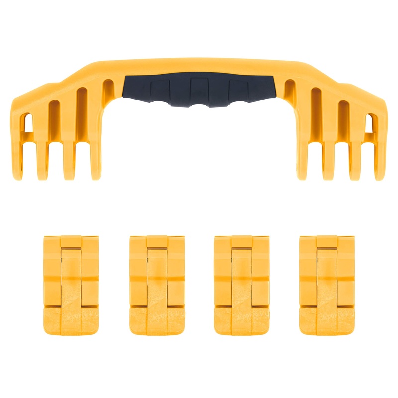 Pelican 1600 Replacement Handle & Latches, Yellow (Set of 1 Handle, 4 Standard Latches)
