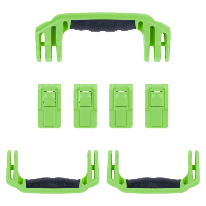 Pelican 1607 Air Replacement Handles & Latches, Lime Green (Set of 3 Handles, 4 Latches)