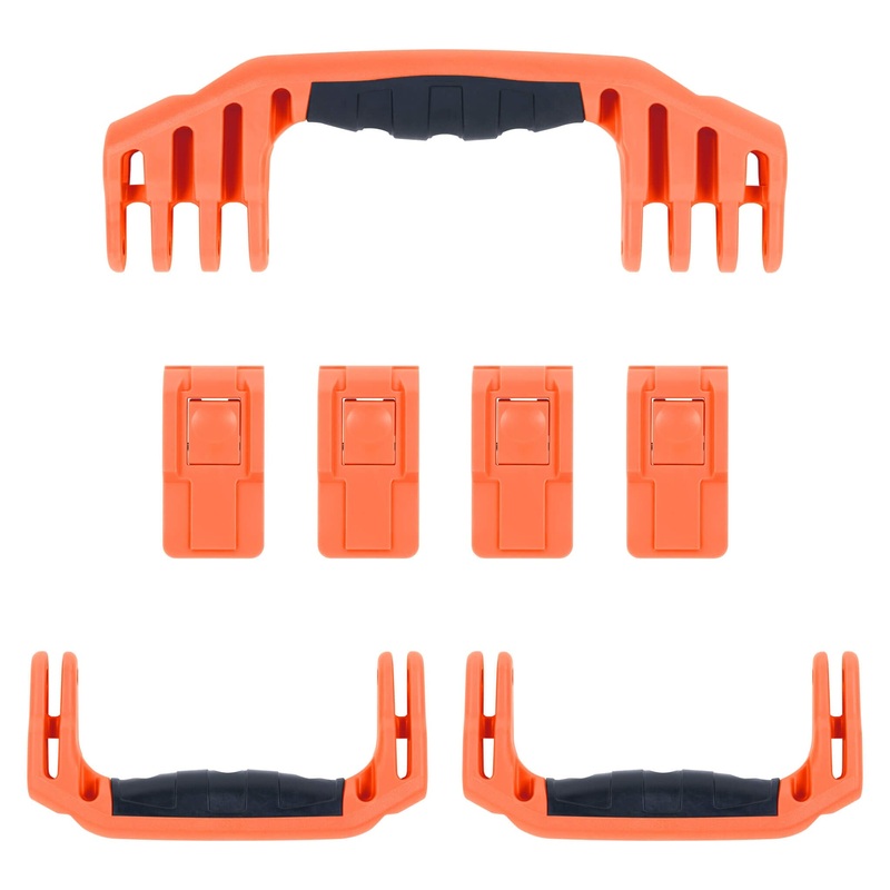 Pelican 1620 Replacement Handles & Latches, Orange (Set of 3 Handles, 4 Push-Button Latches)