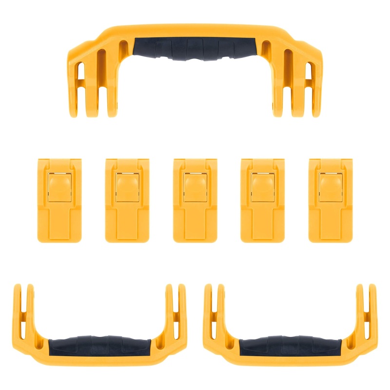Pelican 1637 Air Replacement Handles & Latches, Yellow (Set of 3 Handles, 5 Latches)