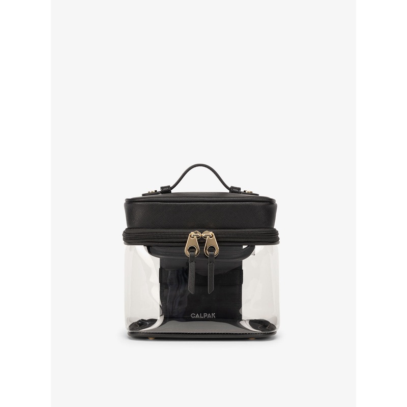 Clear Train Case with Top Compartment