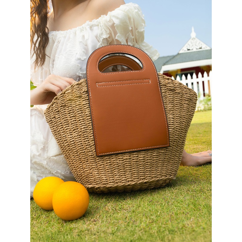 The Basket Bucket Bag - Khaki Brown