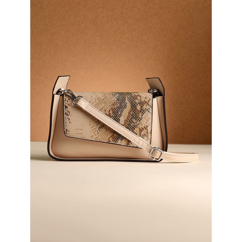 The Coilmark Asymmetric Hand Bag - Ecru Beige