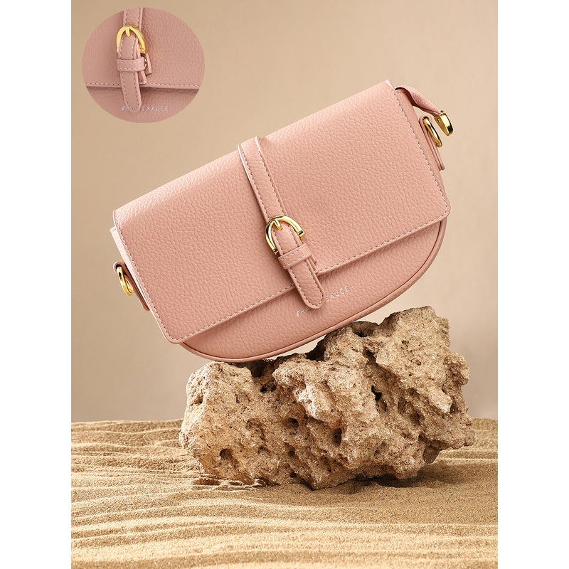 The Tang-Buckle Shoulder Bag - Nude Pink