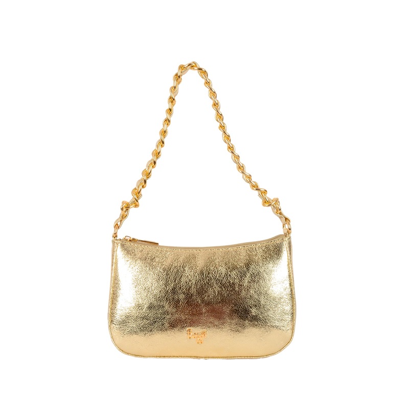Curved Stardust Gold Extra Small Baguette Bags