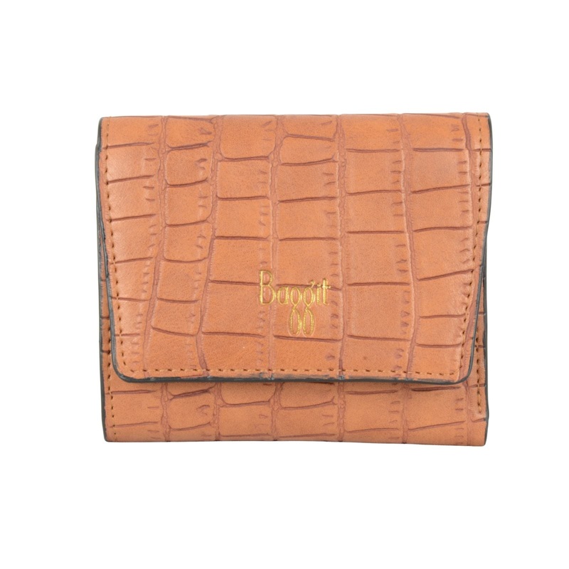 Inbox Crocade 5 Sh Tan Small 3 Fold Wallets