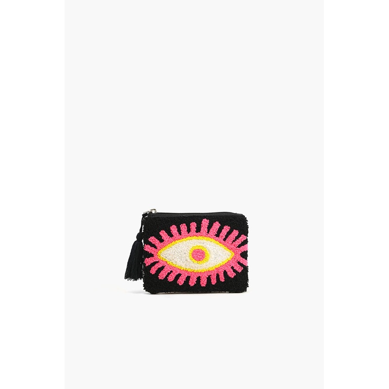 Blazing Black evil eye coin pouch
