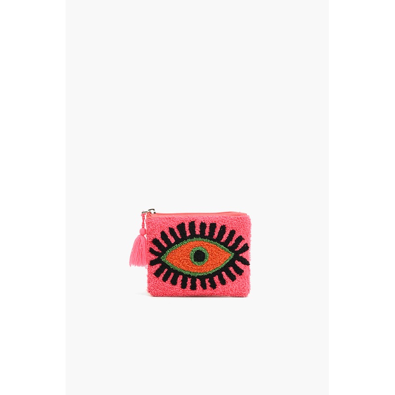 Blazing Pink evil eye coin pouch