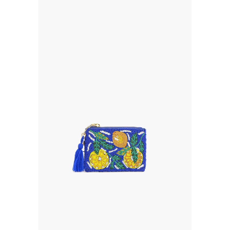 Blue Citrus Embellished Pouch