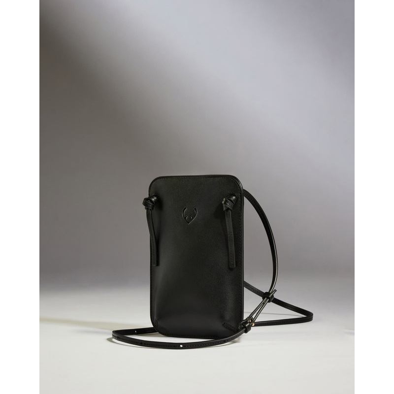 Crossbody Bag in Black Leather - Heritage Collection