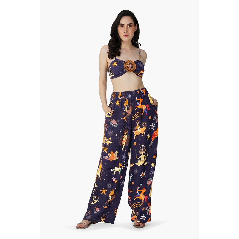 Dark Night Celestial Printed Crop Top