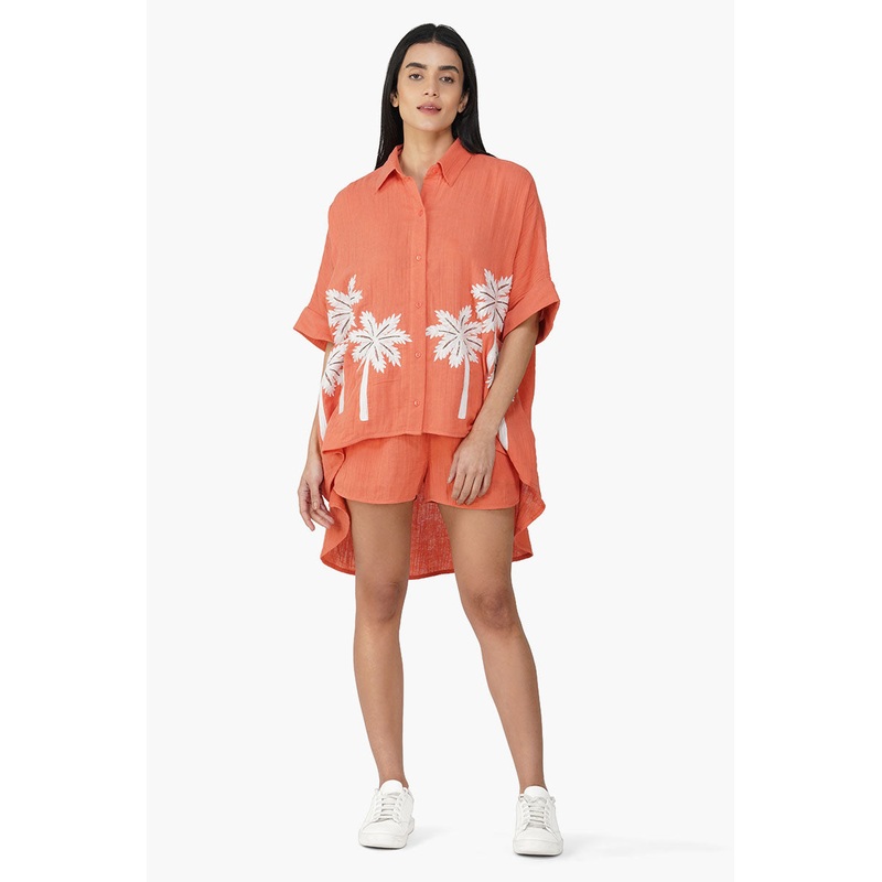 Nash Coral Flora Solid Shorts