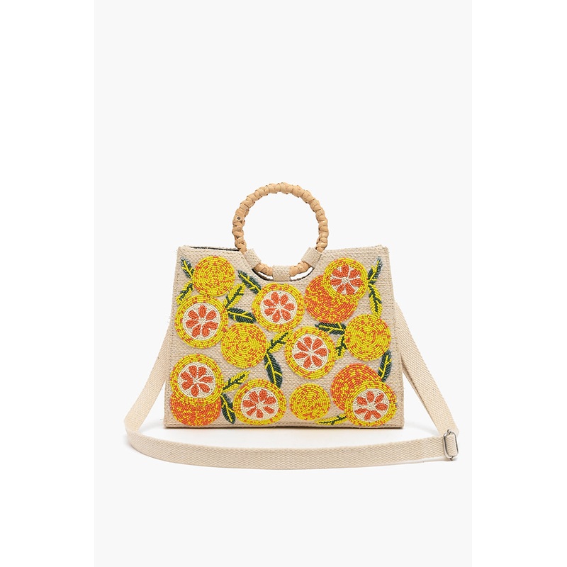 Orange Beaded Handbag