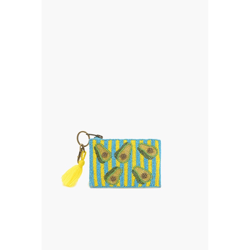Avocado beaded pouch
