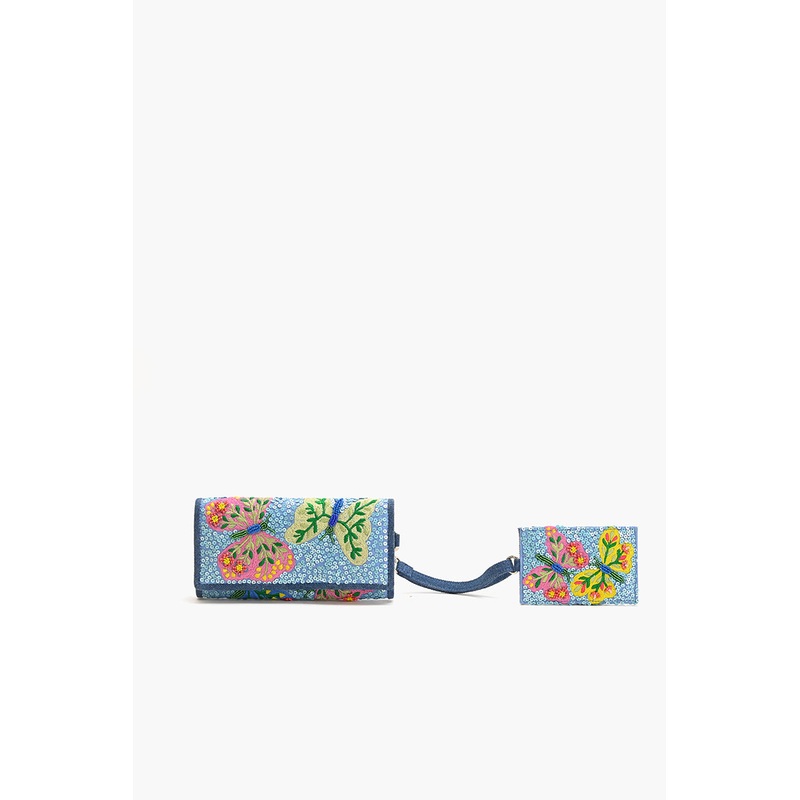 Azure Butterfly Ballet Wallet with Card Holder