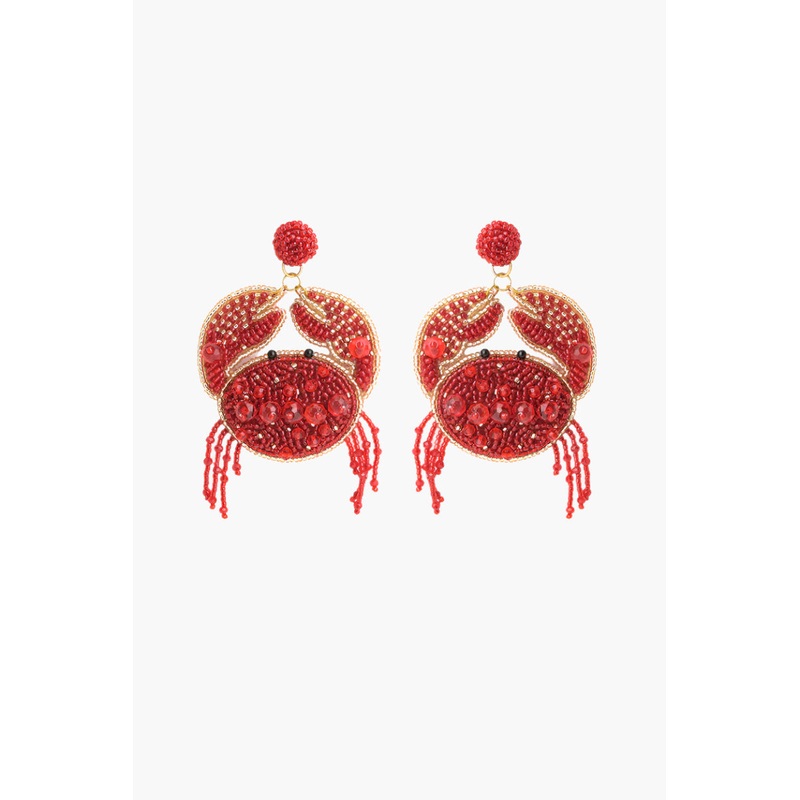 Crab It Beaded Earrings