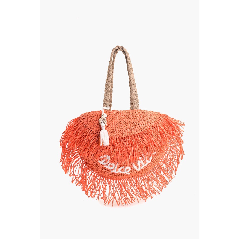 Dolce Vita Fringe Straw Tote