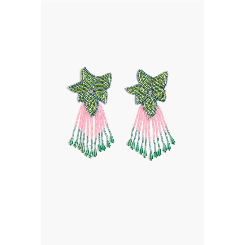 Flower Tassel Drop Earrings