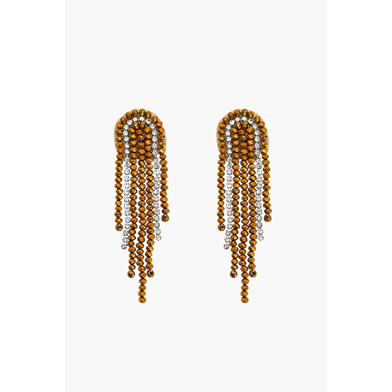 Golden Cascade Beaded Earrings
