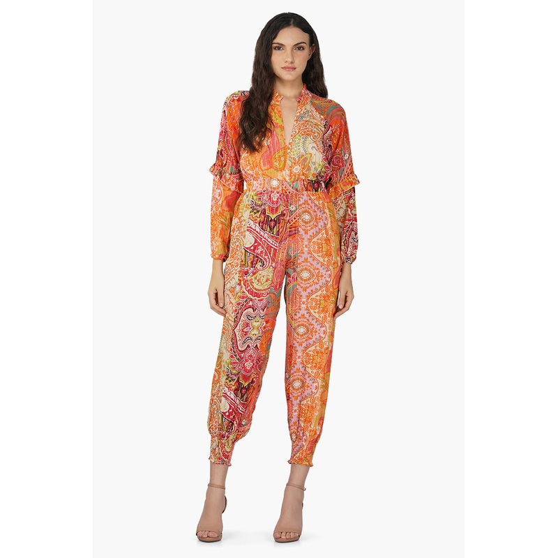 Multi Palm Paisley Jumpsuit