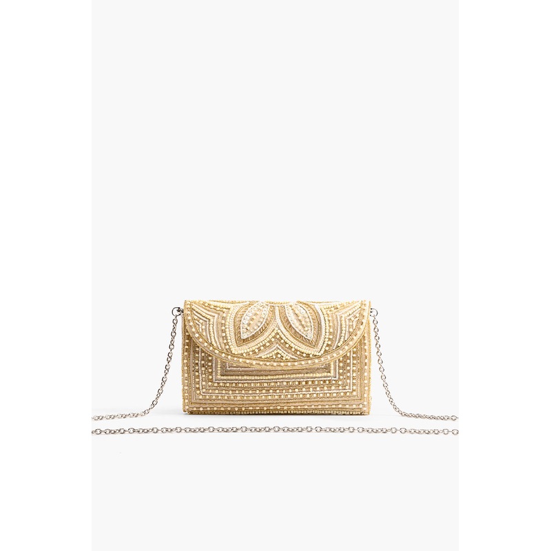 Whisper White Embellished Clutch