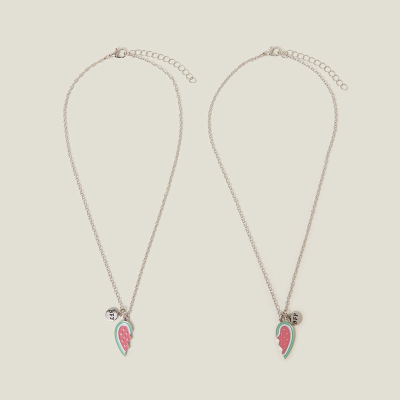 2-Pack Girls Watermelon 'Bff' Necklace