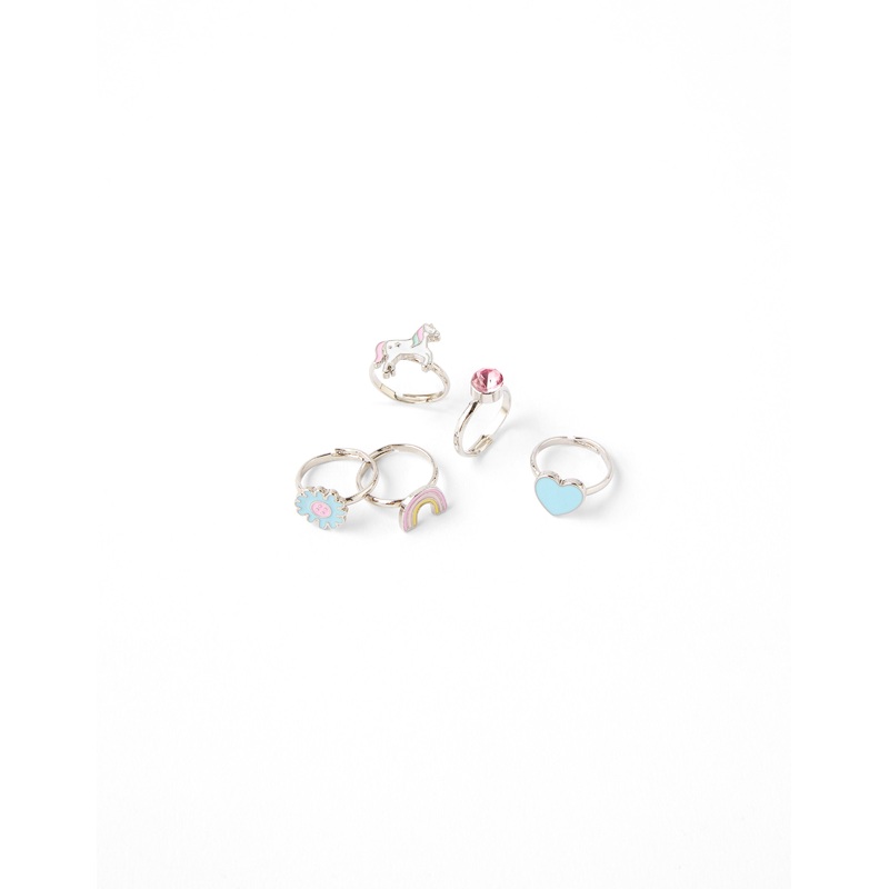 Accessorize London Pack of 5 Unicorn Rings