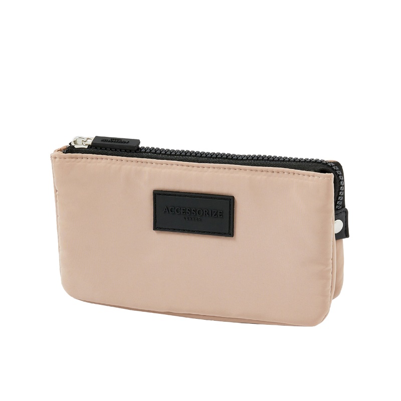 Accessorize London Women's Faux Leather Pink Small Nylon Pouch