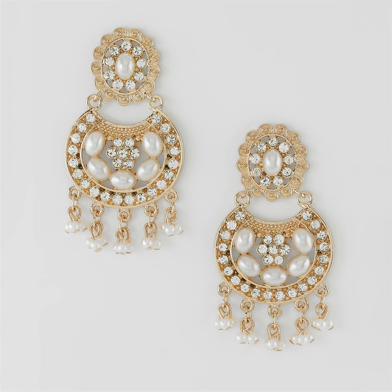 Accessorize London Women's Gold Moon Drop Earrings