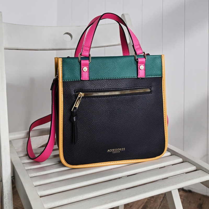 Accessorize London Women's Multi Mini Colour Block Handheld Bag