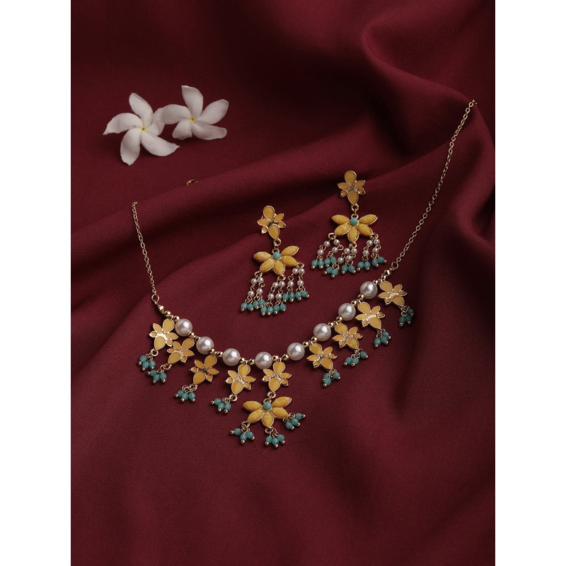 Accessorize London Women's Yellow Resin Jewelry Set
