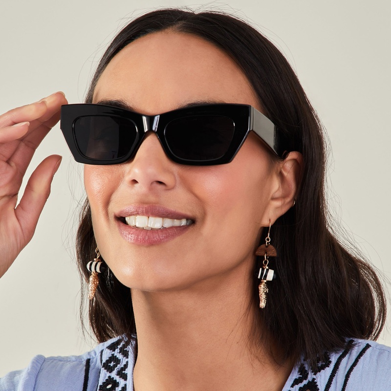 Black Chunky Cateye Sunglasses