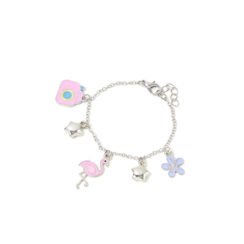 Accessorize Girl Flamingo Holiday Charm Bracelet