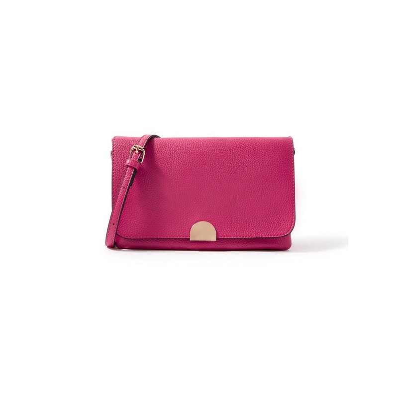 Accessorize London women's Faux Leather Pink Callie Sling bag