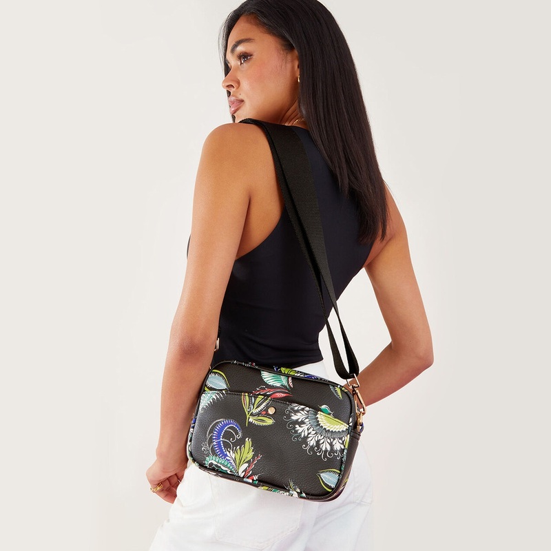 Accessorize London Women's Multi Paisley Print Camera Bag