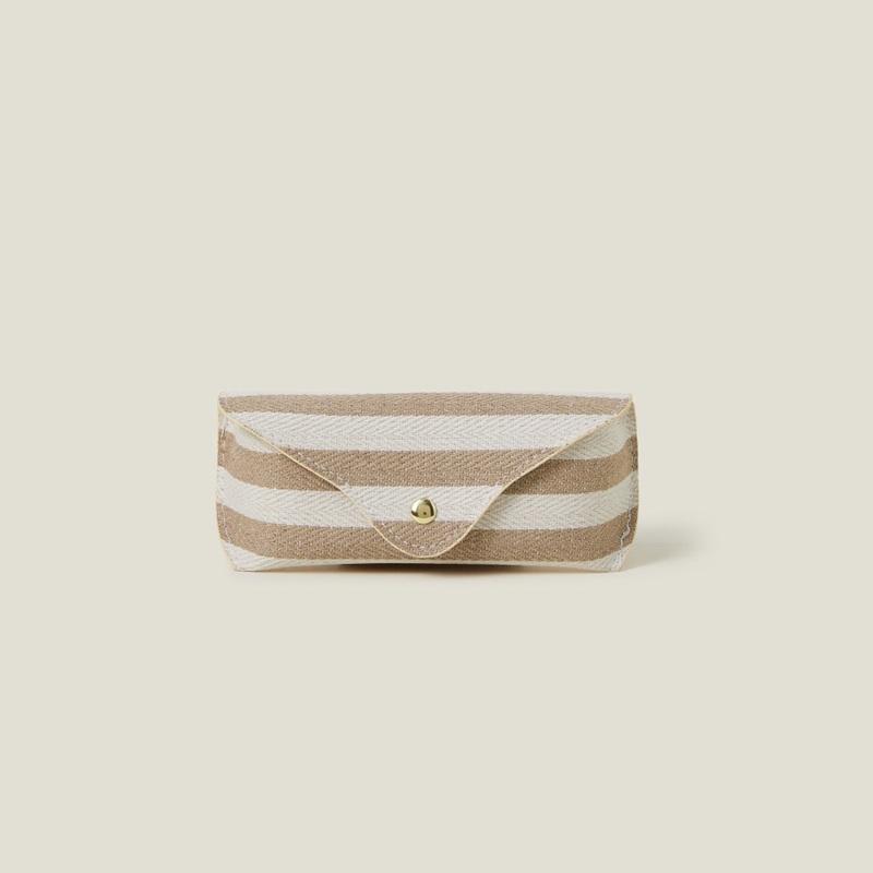 Stripe Structured Sunglasses Case