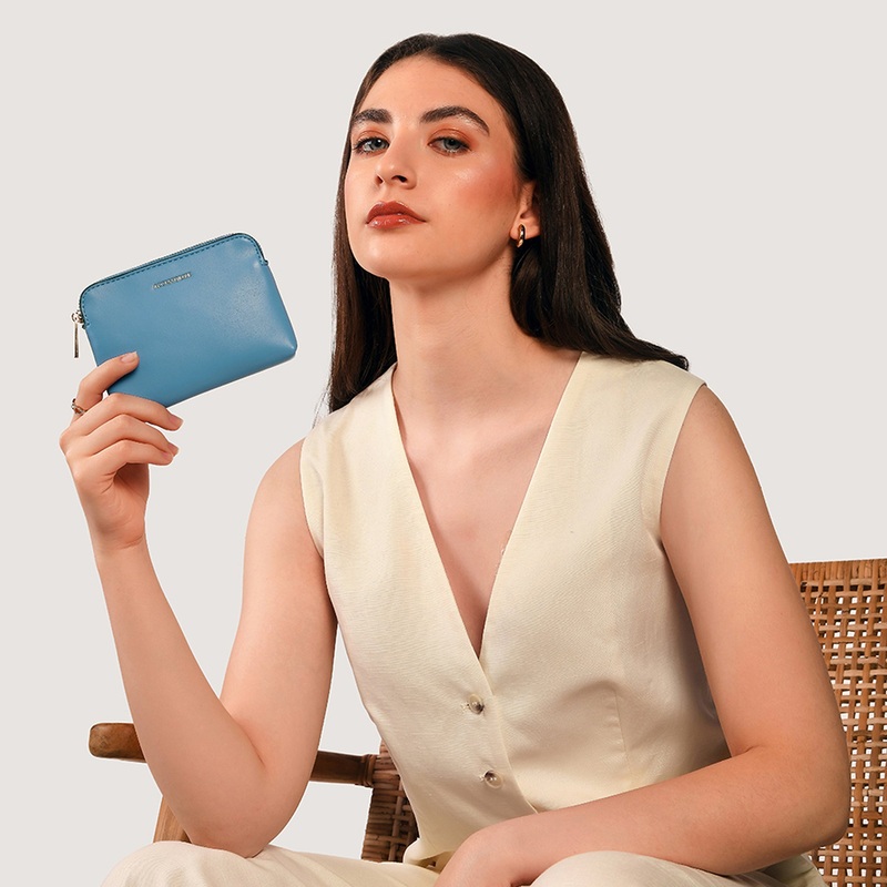 Accessorize London Women's Classic Coin Purse- Blue
