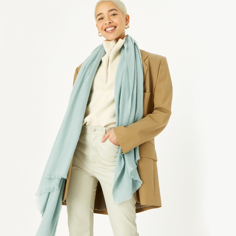 Accessorize London Women's Duck Egg New Wells Blanket